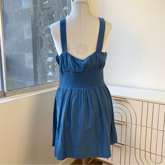 Free People Blue Smocked Pinafore Light Quilted Pocket Dress, Size M, NWT - Picture 6 of 8